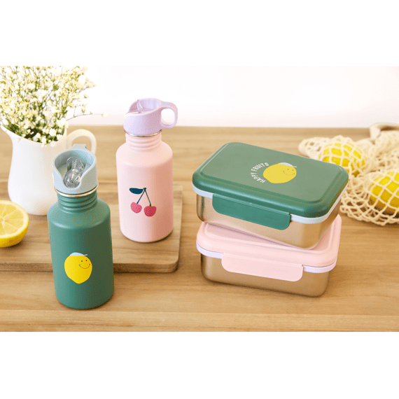 Lassig Drinkfles Stainles Steel Happy Fruits Lemon