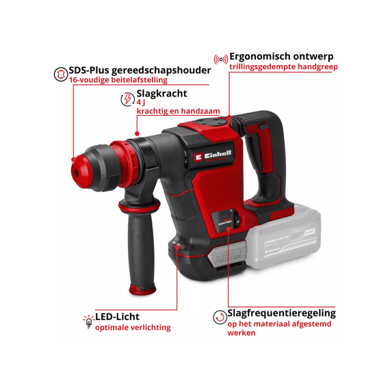 Einhell Professionele Accu Breekhamer 18/4 Tp-dh Exculsief Batterij