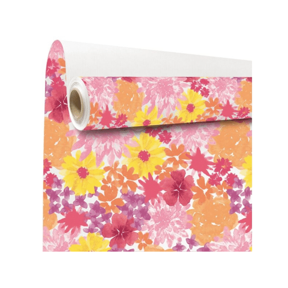 Geschenkpapier Kraft 60g Floral Adult 2mx70cm