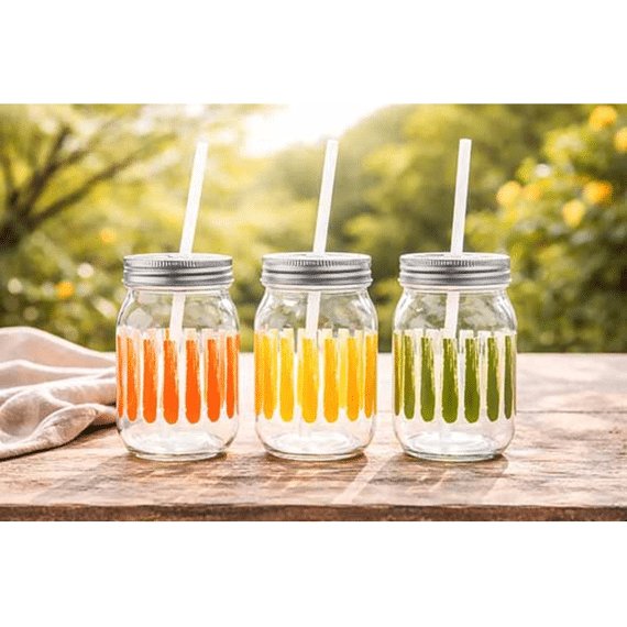 Cosy & Trendy Brisa Mason Bokaal Met Rietje 47cl Oranje