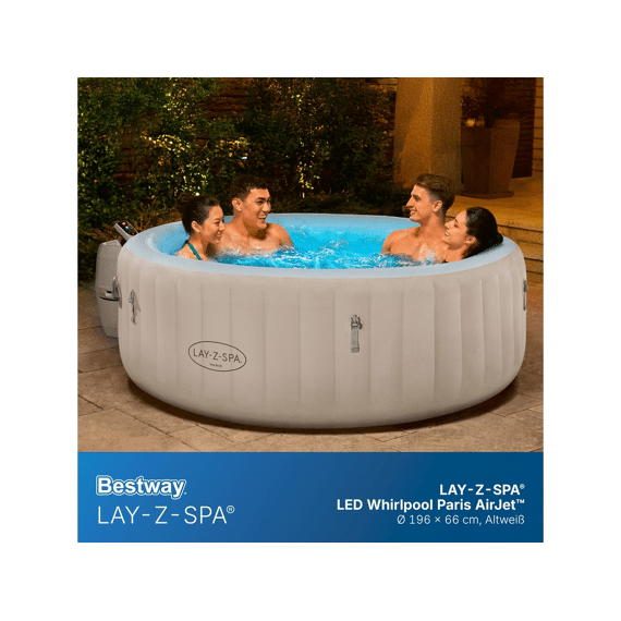Bestway Jacuzzi Paris Met Filterpomp Luxe Airjet Rond Grijs 196x66cm