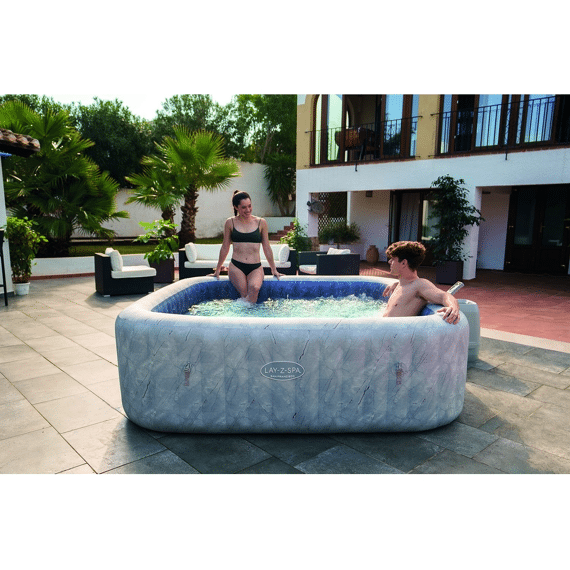 Bestway Jacuzzi San Fransisco + Filterpomp Smart Luxe Hydrojet Pro Vierkant Grey Marble 230x230x71cm