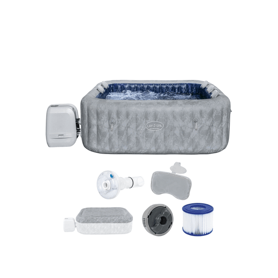 Bestway Jacuzzi San Fransisco + Filterpomp Smart Luxe Hydrojet Pro Vierkant Grey Marble 230x230x71cm