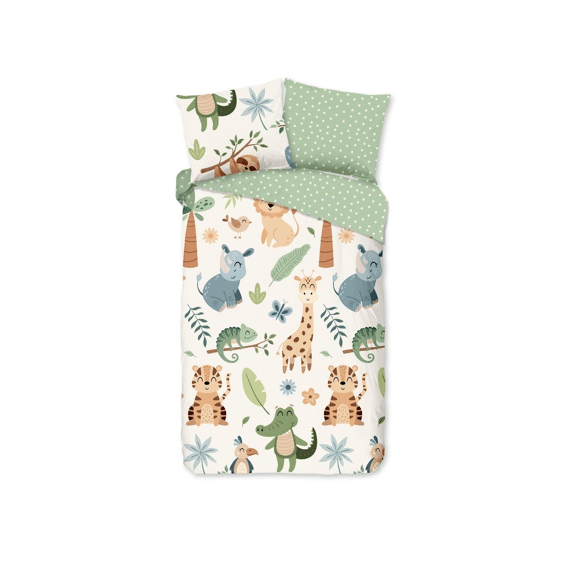 Good Morning Dekbedovertrek Kids 140x220 + 1 60x70cm Sabah Groen