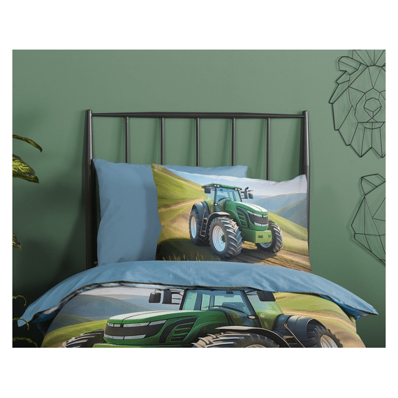 Good Morning Dekbedovertrek Kids 140x220 + 1 60x70cm Aart Groen