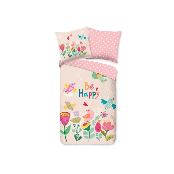 Good Morning Dekbedovertrek Kids 140x220 + 1 60x70cm Happily Roze