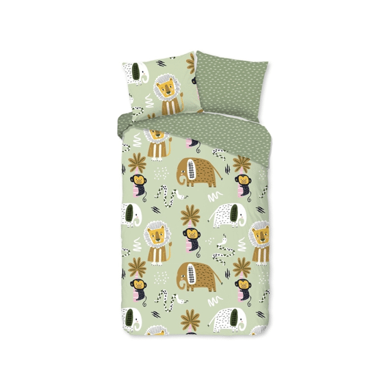 Good Morning Dekbedovertrek Kids 140x220 + 1 60x70cm Chuck Groen