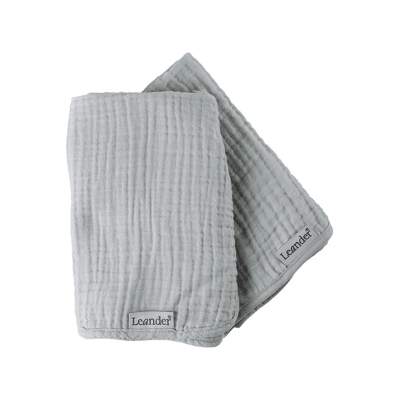 Leander Matty Topper Muslin 2-pack Pearl Grey/ Sage Green