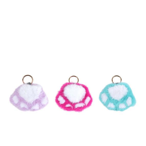 Glamour Fluffy Sleutelhanger Kattenpootje 9cm Assortiment