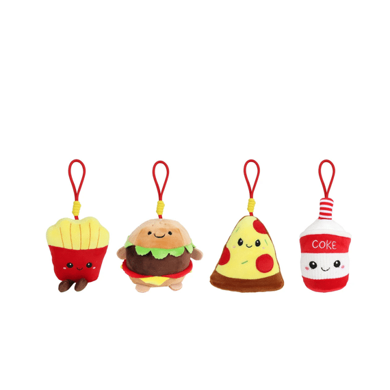 Fluffy Menu Pluche Sleutelhanger Fastfood Assortiment