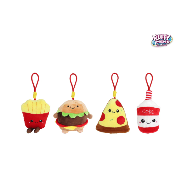 Fluffy Menu Pluche Sleutelhanger Fastfood Assortiment