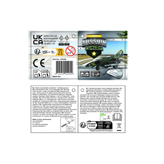 Mission Control Straaljager Pull Back  Met Licht En Geluid Assortiment