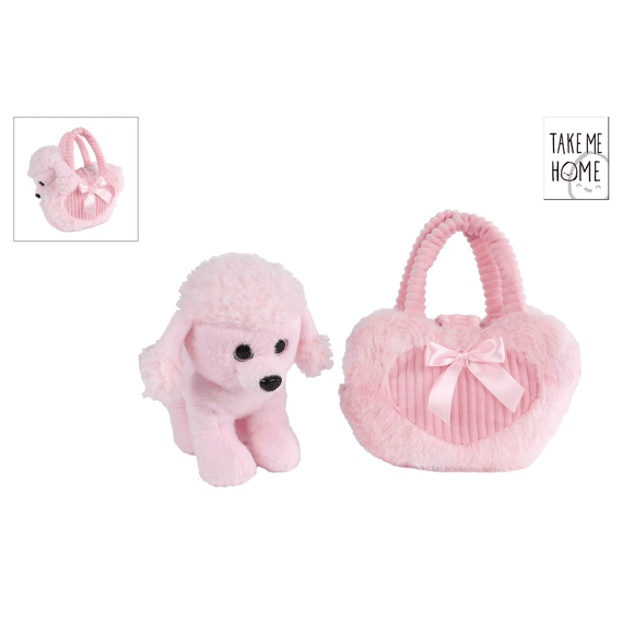 Take Me Home Pluche Poedel In Tas Roze