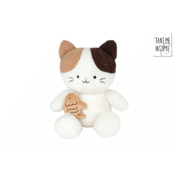 Take Me Home Pluche Poes Met Vis 55cm