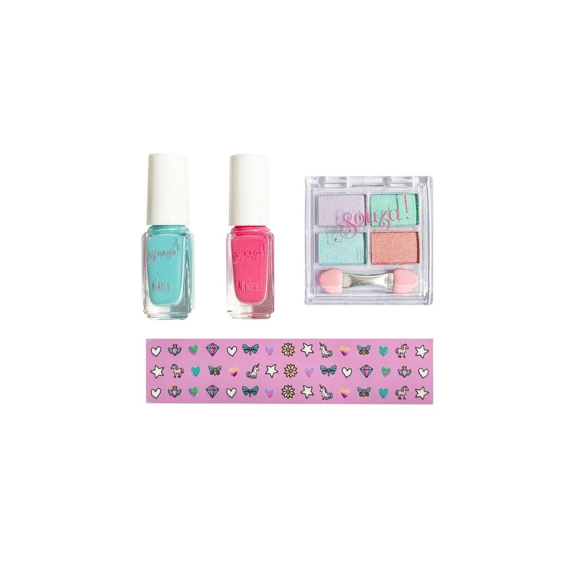 Souza Beauty Set Unicorn Nagellak En Nagelstickers Roze En Blauw
