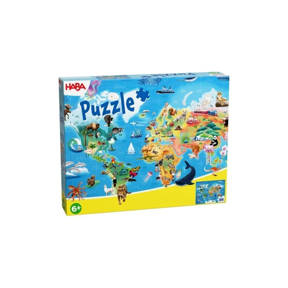 Haba Puzzel 100 Stuks Wereldkaart