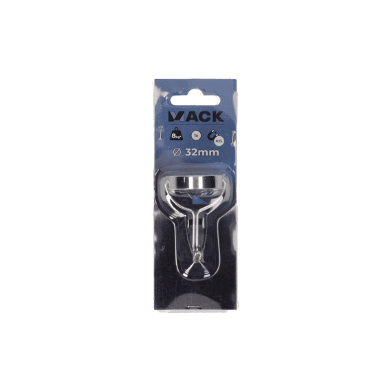 Mack Roterende Magneethaak 32mm - Zilver - 360° 1st