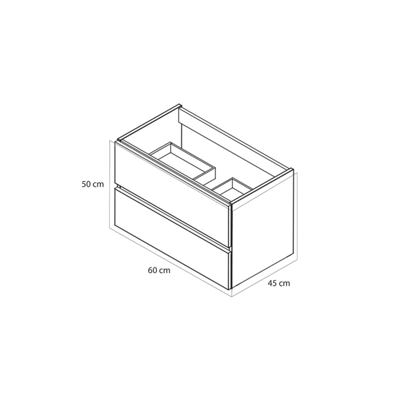 Tiger Condo Wastafelonderkast 60 Cm Hoogglans Wit