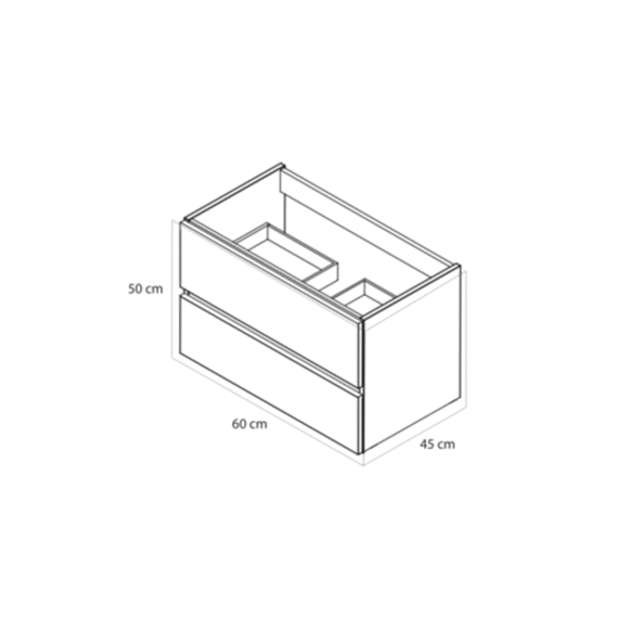 Tiger Condo Wastafelonderkast 60 Cm Licht Eiken