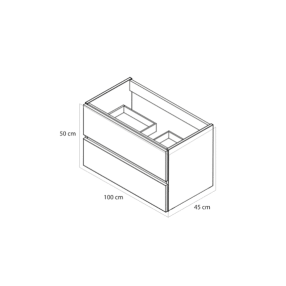 Tiger Condo Wastafelonderkast 100 Cm Mat Grèige