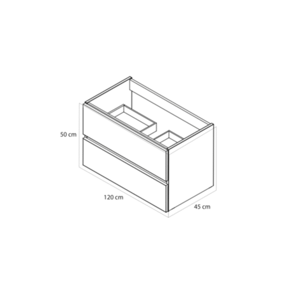 Tiger Condo Wastafelonderkast 120 Cm Licht Eiken