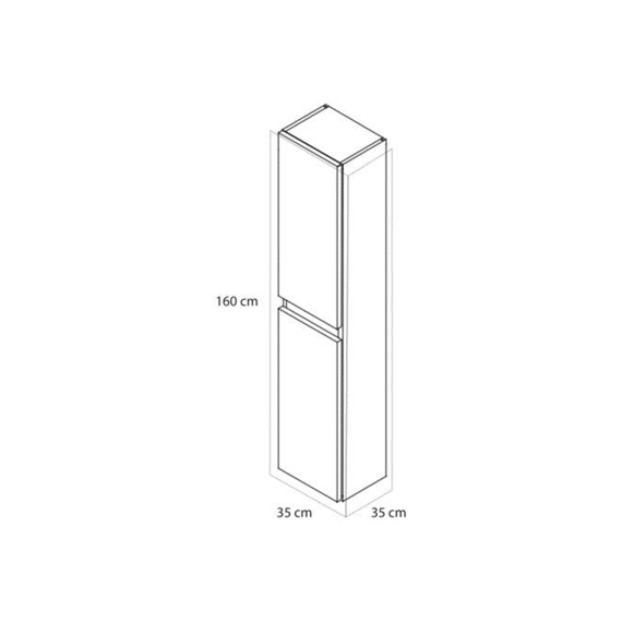 Tiger Condo Hoge Kolomkast 160 Cm Hoogglans Wit