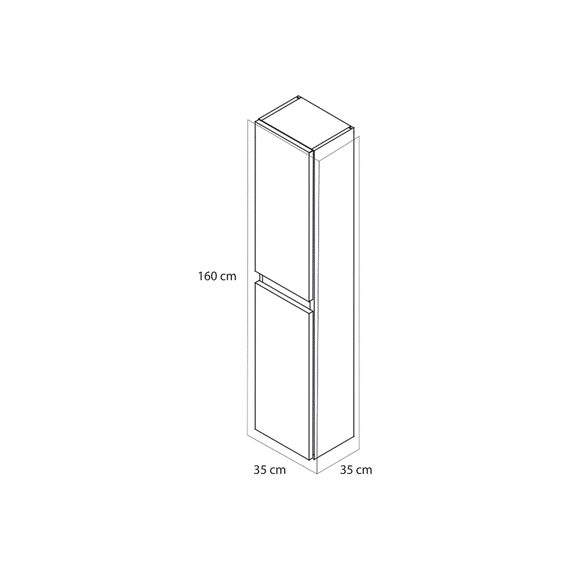 Tiger Condo Hoge Kolomkast 160 Cm Walnoot