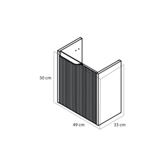 Tiger Nook Mini Wastafelonderkast 49 Cm Mat Zwart