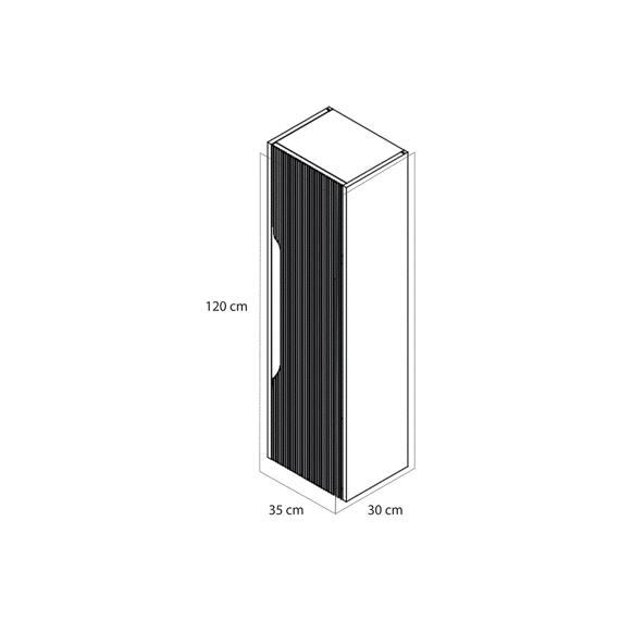 Tiger Nook Hoge Kolomkast 120 Cm Mat Grèige