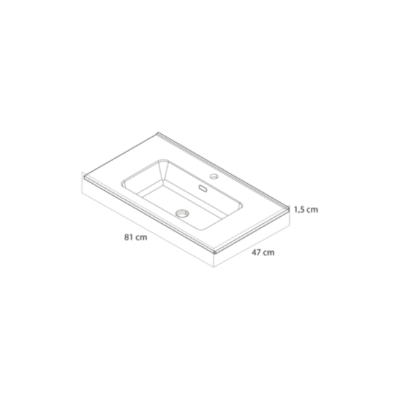 Tiger T-line Oval Inbouwwastafel 80 Cm Glanzend Wit
