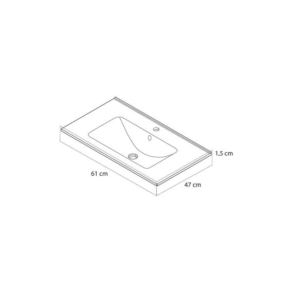Tiger T-line Quadro Inbouwwastafel 60 Cm Mat Zwart