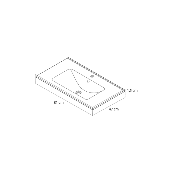 Tiger T-line Quadro Inbouwwastafel 80 Cm Mat Wit