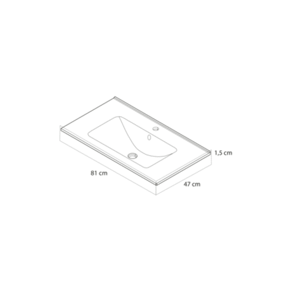 Tiger T-line Quadro Inbouwwastafel 80 Cm Mat Zwart