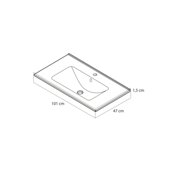Tiger T-line Quadro Inbouwwastafel 100 Cm Mat Wit