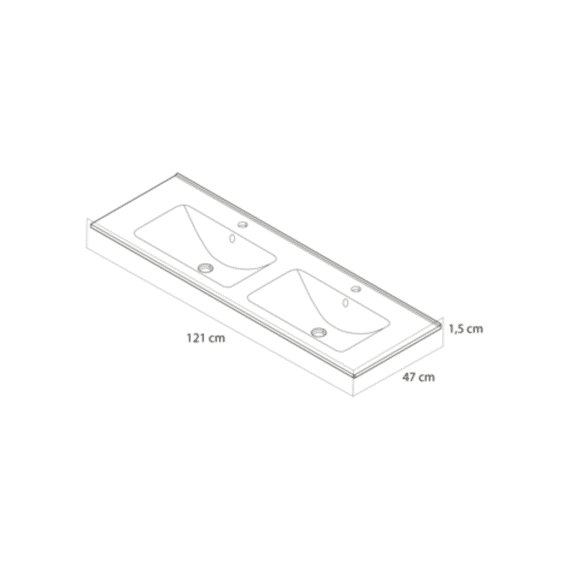 Tiger T-line Quadro Inbouwwastafel 120 Cm Mat Zwart