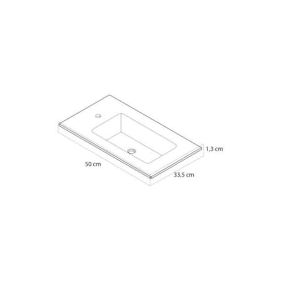Tiger Nook Mini Wastafel 50 Cm Glanzend Wit