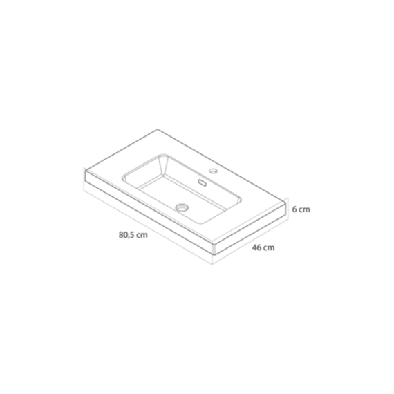 Tiger T-line Quadro Opbouwwastafel 80 Cm Mat Wit