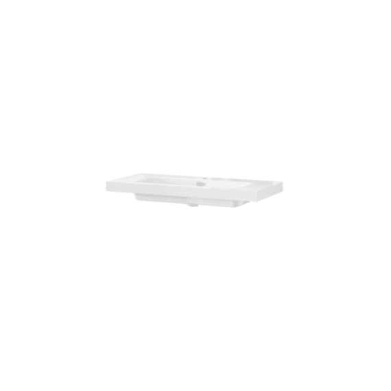 Tiger T-line Quadro Opbouwwastafel 100 Cm Glanzend Wit