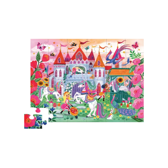 Crocodile Creek Shaped Box Puzzel 36st Eenhoorn Kasteel