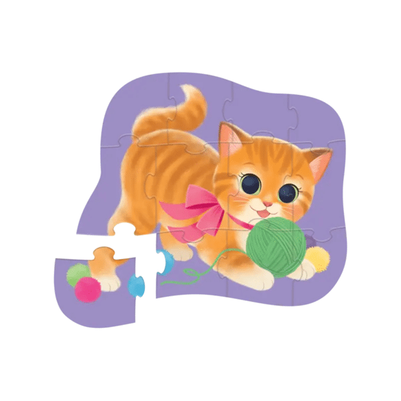 Crocodile Creek Shaped Box Puzzel 12st Schattig Poesje