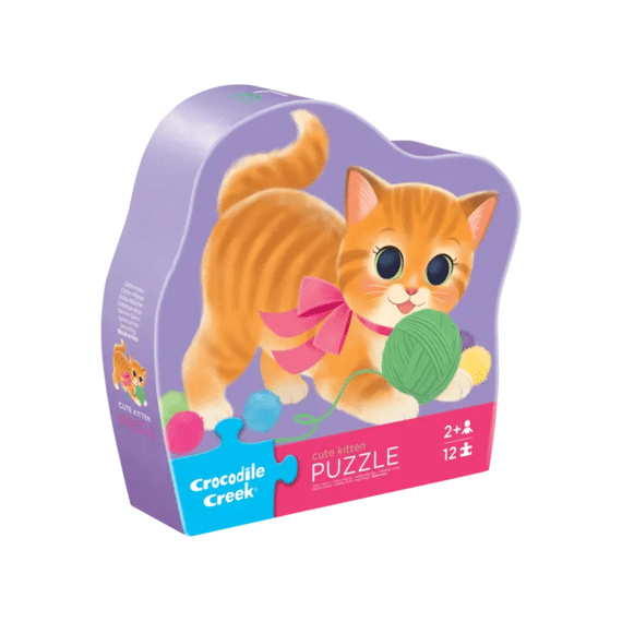 Crocodile Creek Shaped Box Puzzel 12st Schattig Poesje