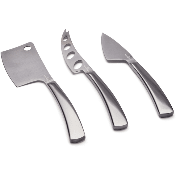 Bowls & Dishes Moments Kaasmessenset 3-delig Titanium Zachte/medium/harde Kazen