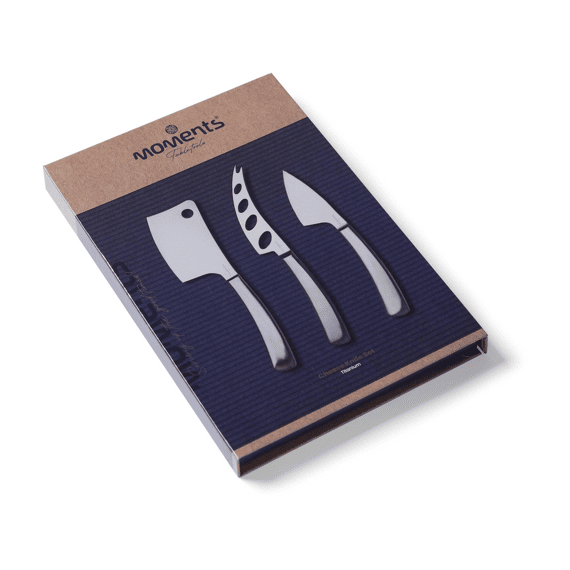 Bowls & Dishes Moments Kaasmessenset 3-delig Titanium Zachte/medium/harde Kazen