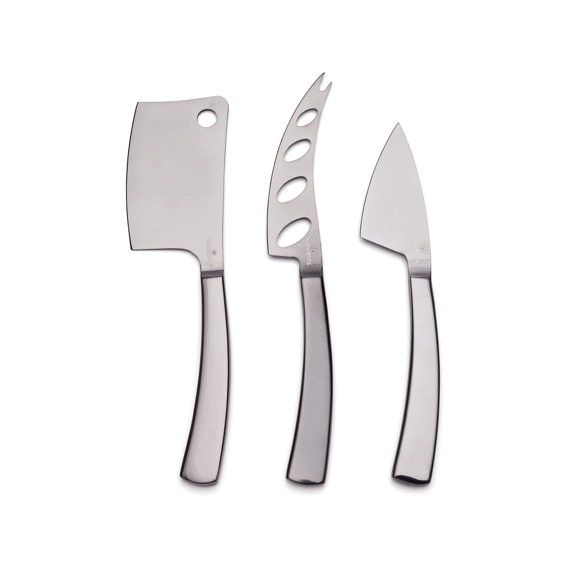 Bowls & Dishes Moments Kaasmessenset 3-delig Titanium Zachte/medium/harde Kazen