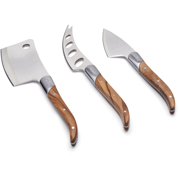 Bowls & Dishes Moments Kaasmessenset 3-delig Olijfhout Zachte/medium/harde Kazen