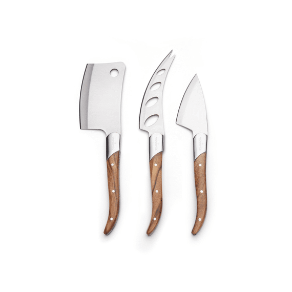 Bowls & Dishes Moments Kaasmessenset 3-delig Olijfhout Zachte/medium/harde Kazen