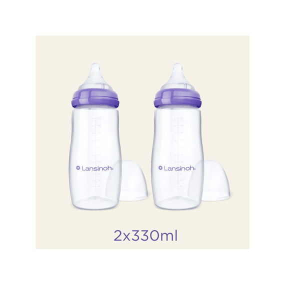 Lansinoh Drinkfles Natural Wave Speen 330ml 2-pack