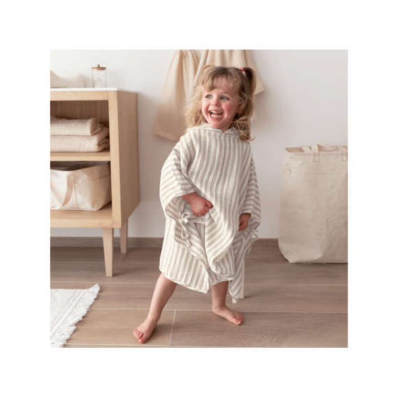 Bemini Poncho Tetra Stripe Sesame