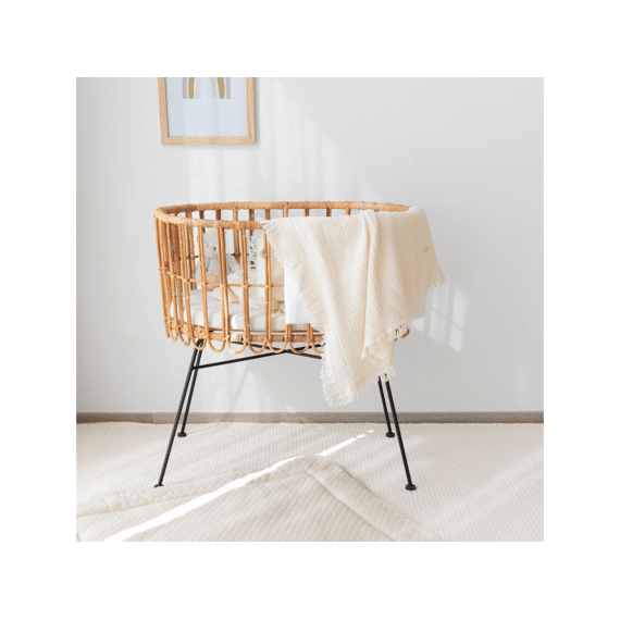 Bemini Deken Wieg 80x100 Tetra Cudly Ecru