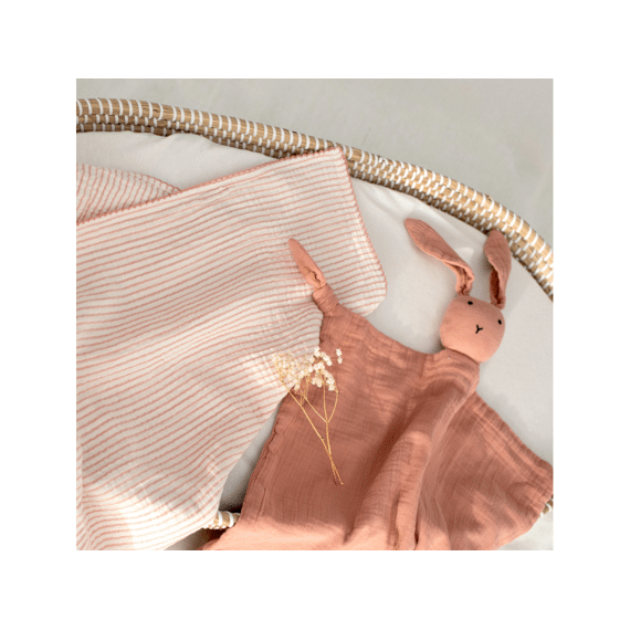 Bemini Deken Wieg 80x100 Tetra Tinny Stripe Carmin